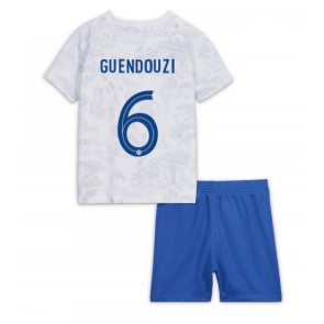 Francja Matteo Guendouzi #6 Koszulka Wyjazdowych Dziecięca MŚ 2022 Krótki Rękaw (+ Krótkie spodenki)
